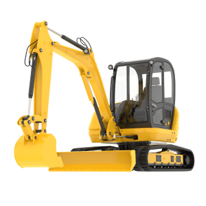 Excavator with Breaker Attachment